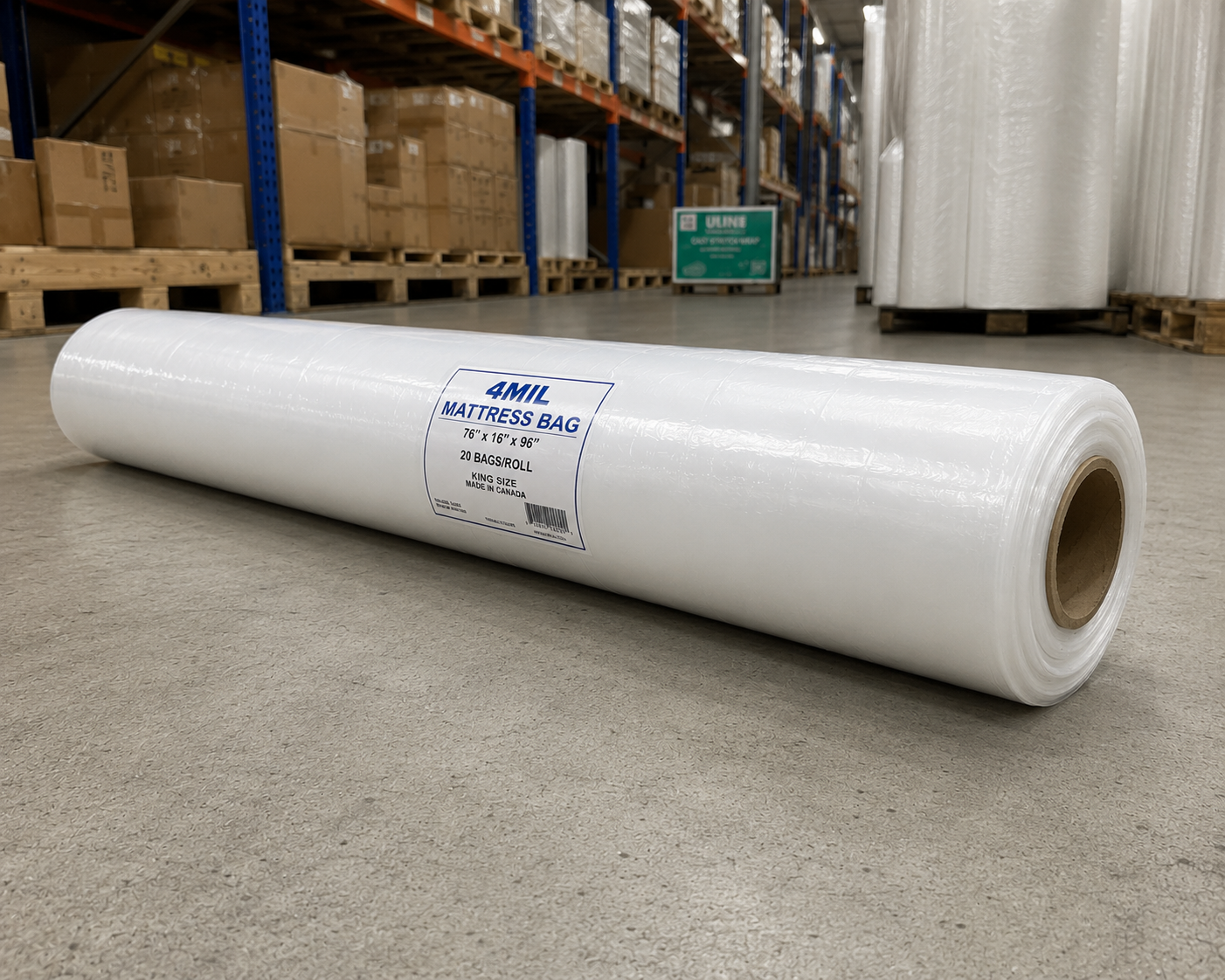 4 MIL King Size Mattress Bag | 20 Bags/Roll | SupplyX